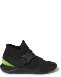 Christopher Kane Scuba Leather And Rubber High Top Sneakers
