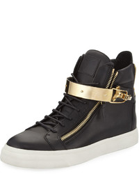 Giuseppe Zanotti Smooth Leather High Top Sneaker Black