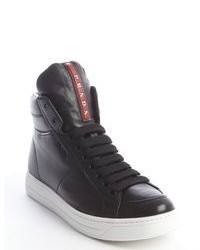 Prada Sport Black Leather High Tops