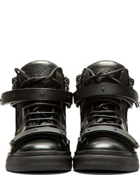 Giuseppe Zanotti Ssense Black Leather High Top Sneakers