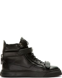 Giuseppe Zanotti Ssense Black Leather High Top Sneakers