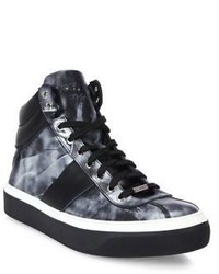 Jimmy Choo Storm Leather High Top Sneakers