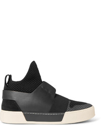 Balenciaga Suede Leather And Mesh High Top Sneakers