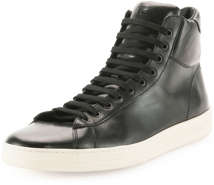 Tom Ford Russel Leather High Top Sneaker Black | Where to buy & how to wear
