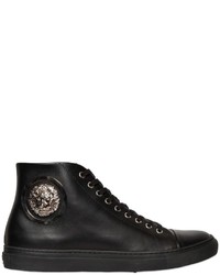 Versus Lion Medallion Leather High Top Sneakers
