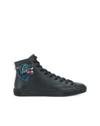 Gucci Wolf Patch Appliqud Hi Top Sneakers