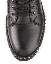 Zanzara Sound Studded Leather High Top Sneaker Black