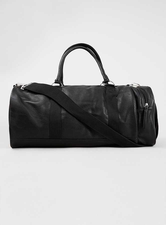 Fake leather duffle bag hot sale