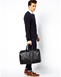 Asos Brand Smart Carryall In Black Faux Leather