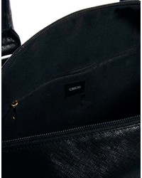 Asos Brand Smart Carryall In Black Faux Leather