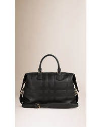 Burberry Check Embossed Leather Holdall