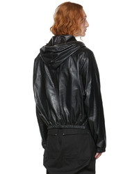 Rick Owens Black Sealed Leather Jacket