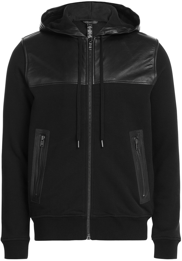 Marc by Marc Jacobs Hoodie With Leather, $338 | STYLEBOP.com ...