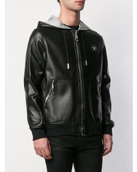 Philipp Plein Leather Hooded Jacket