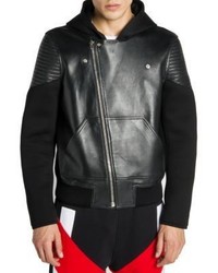 Givenchy Leather Moto Hoodie