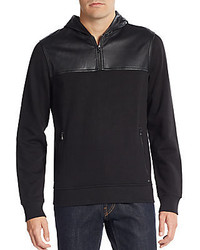 Michael Kors Leather Yoke Hooded Sweater