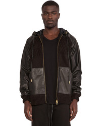 Skingraft Knit Leather Combo Hoodie