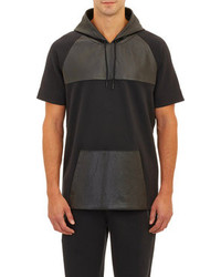 Barneys New York Westbrook Xo X Jordan Tech Fleece Leather Short Sleeve Hoodie