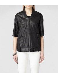 AllSaints Frith Leather Bomber Jacket