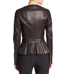 The Row Anasta Leather Peplum Jacket