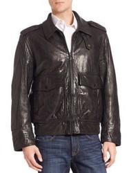 Andrew Marc Anchorage Shearling Trimmed Aviator Jacket