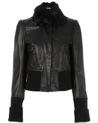 Ann Demeulemeester Blanche Ribbed Detailing Cropped Jacket