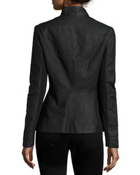 T Tahari Asymmetric Leather Jacket Black