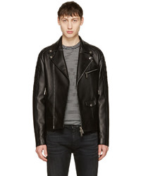 DSQUARED2 Black Classic Leather Jacket