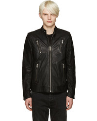 Diesel Black Leather L Rambo Jacket