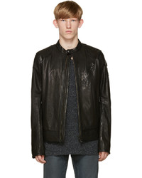 Belstaff Black Leather Maxford Jacket