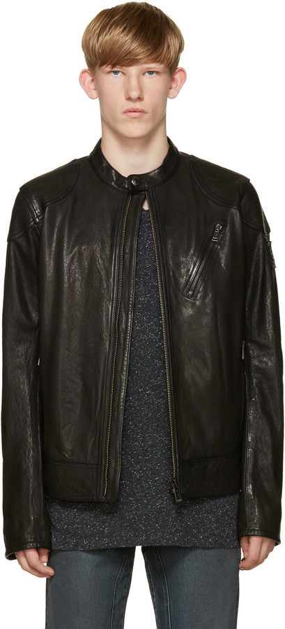 Belstaff Black Leather Maxford Jacket, $1,795 | SSENSE | Lookastic