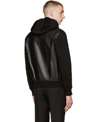 Versace Black Leather Neoprene Jacket