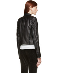 Haider Ackermann Black Panelled Leather Jacket