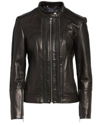 Vince Camuto Braid Detail Leather Jacket