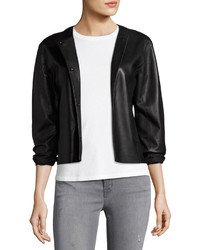 J Brand Cecilia Snap Front Leather Jacket