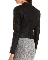 Charlotte Russe Collarless Faux Leather Moto Blazer
