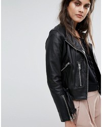 AllSaints Collarless Balfern Leather Jacket