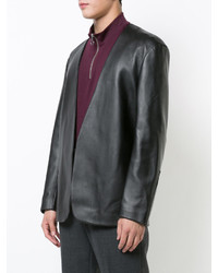 Maison Margiela Collarless Leather Jacket