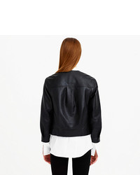 J.Crew Collection Collarless Leather Jacket