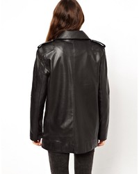 Asos Collection Premium Longline Boyfriend Leather Jacket
