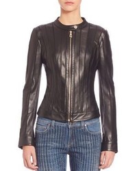 Versace Collection Seamed Leather Jacket