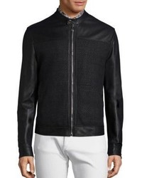 Versace Collection Woven Lambskin Leather Jacket