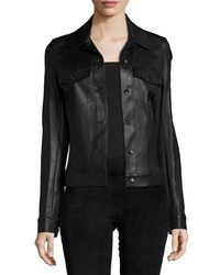 The Row Coltra Lambskin Leather Jacket Black