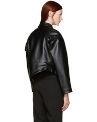 Comme des Garcons Comme Des Garons Black Faux Leather Asymmetric Jacket