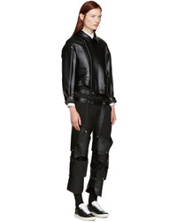 Comme des Garcons Comme Des Garons Black Faux Leather Asymmetric Jacket