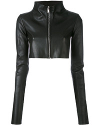 Rick Owens Lilies Cropped Leather Jacket