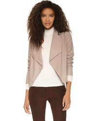 Cupcakes And Cashmere Callie Drape Front Leather Jacket