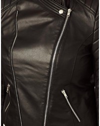 Asos Curve Premium Leather Biker Jacket