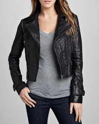 Neiman Marcus Cusp By Quilted Panel Convertible Leather Jacket