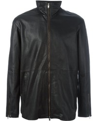Diesel Black Gold Zipped Leather Jacket